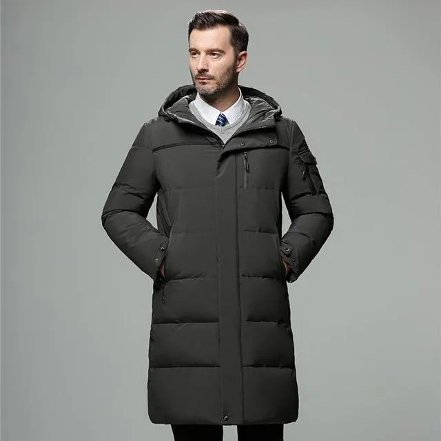 2018 New Fashion Autumn Winter Outwear Down Jacket Men Windproof Waterproof Duck Down Parka Male X-Long Thick Warm Coat M-5XL
