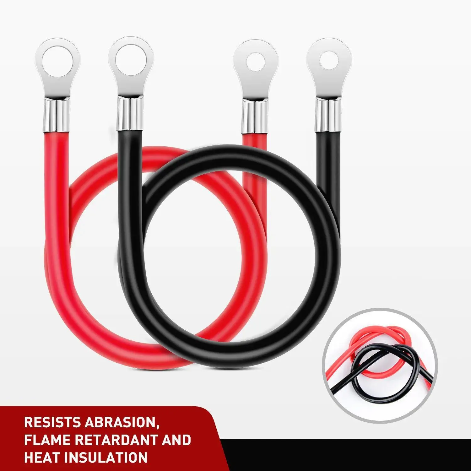 6AWG 20Inch Battery Inverter Cables Terminals