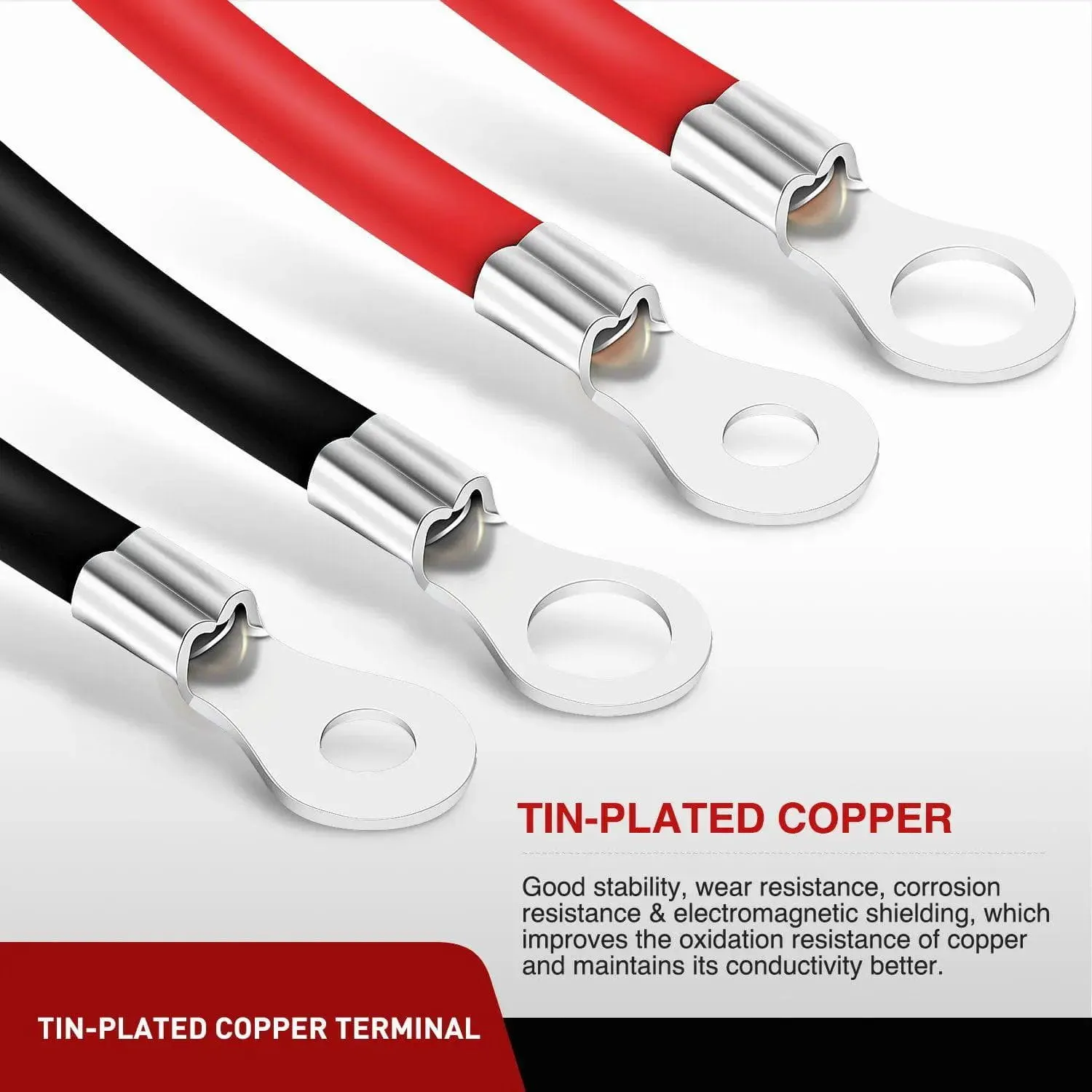 6AWG 20Inch Battery Inverter Cables Terminals