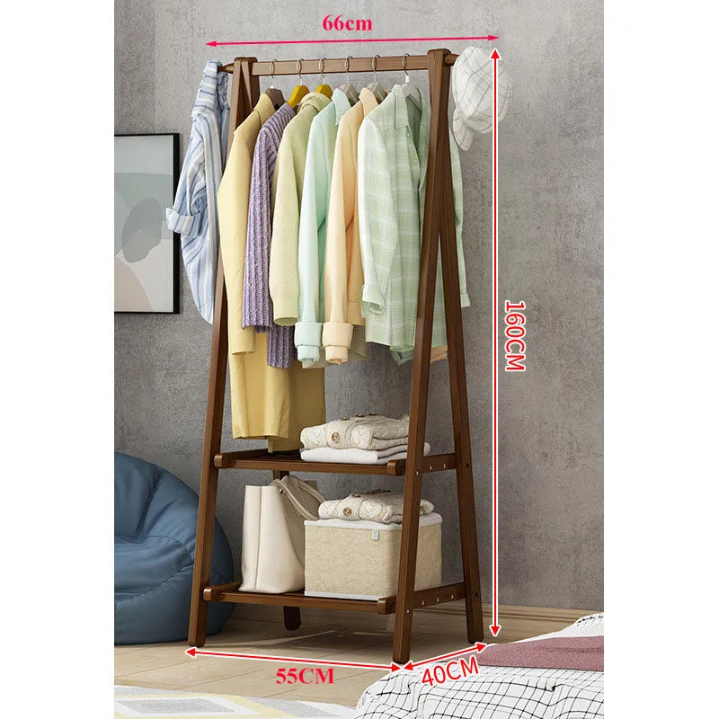 Bamboo Foldable Clothes Hanging Rack Garment Rack-66CM