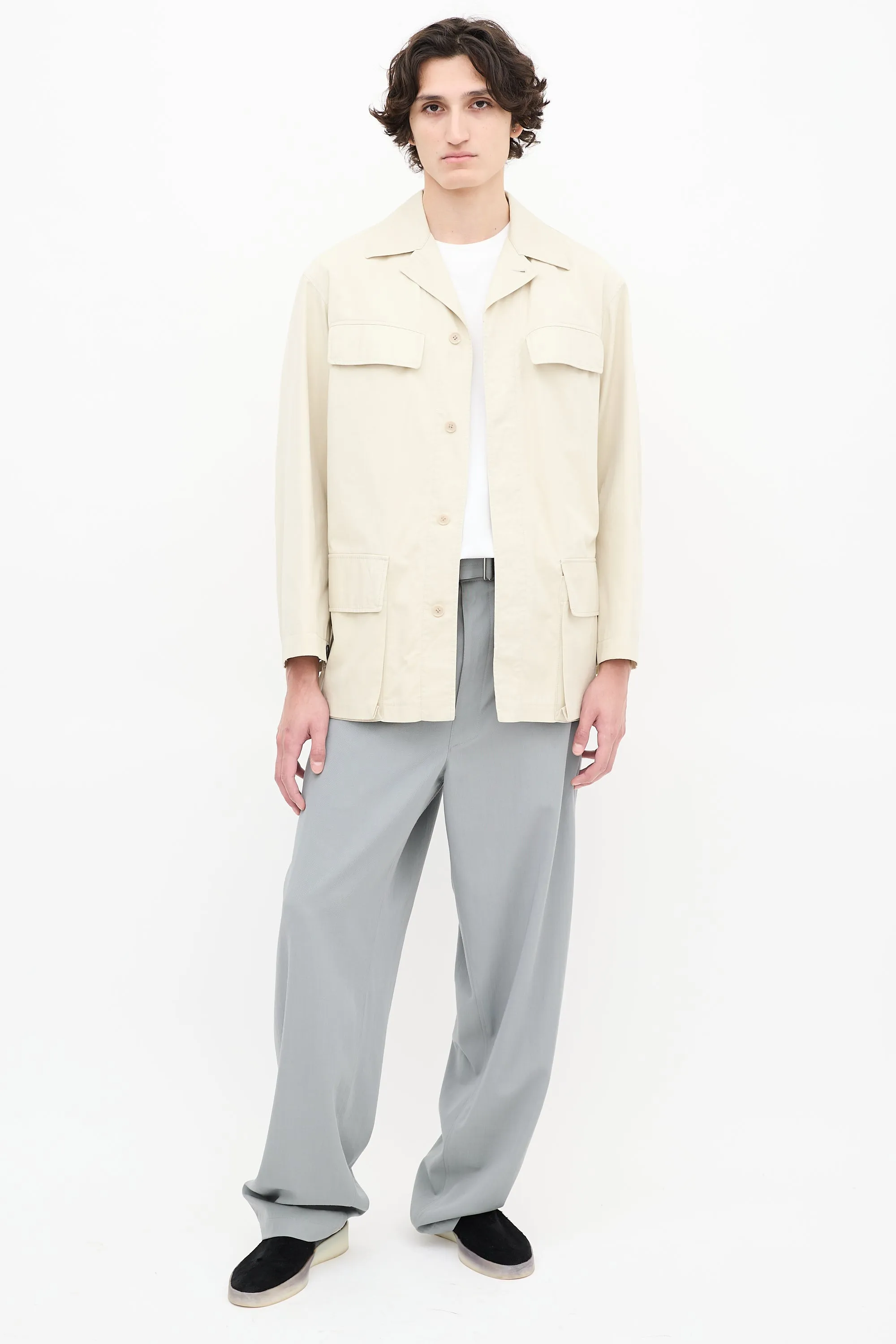 Beige Four Pocket Chore Jacket