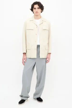 Beige Four Pocket Chore Jacket
