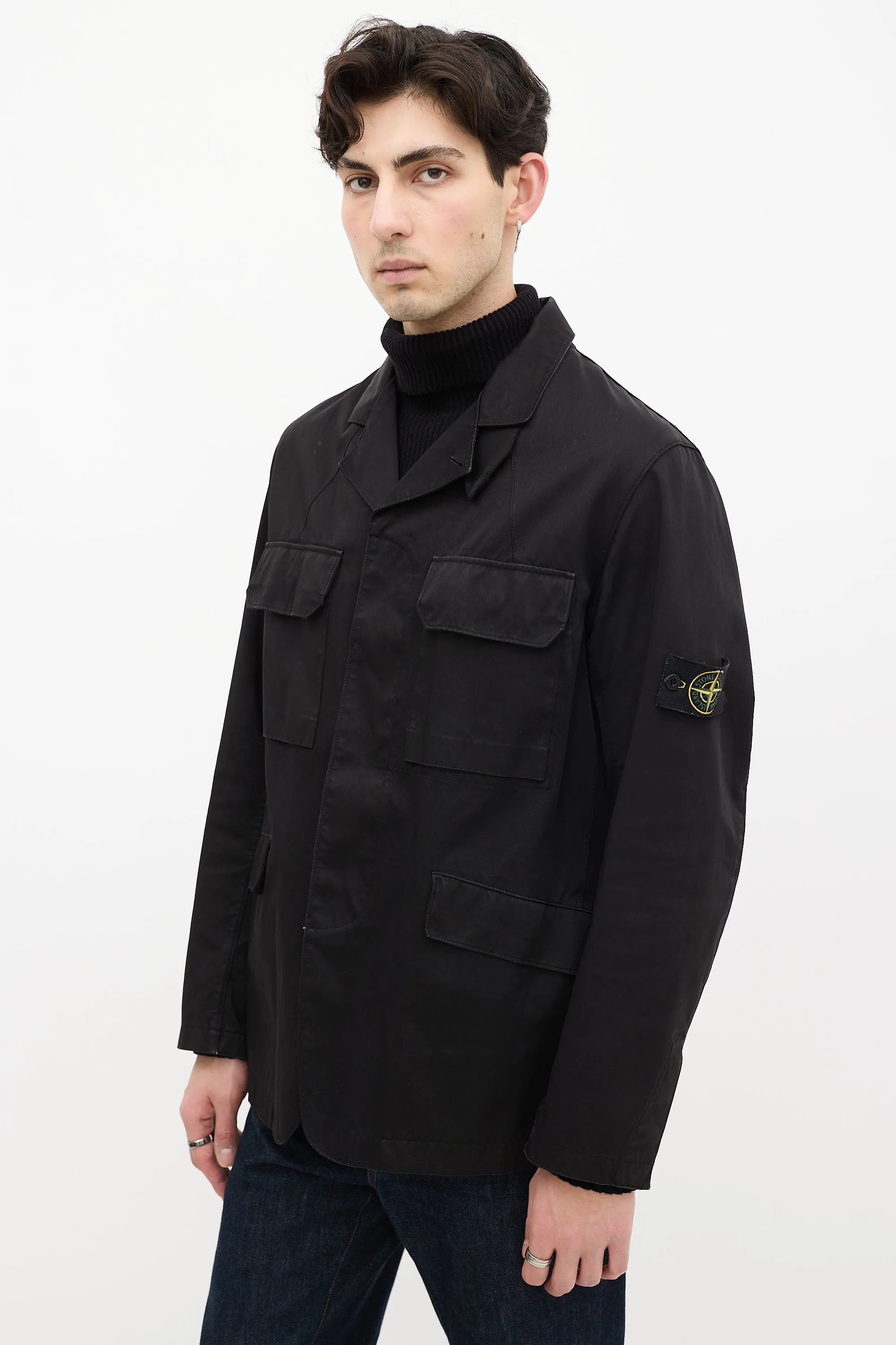 Black Cargo Pocket Jacket