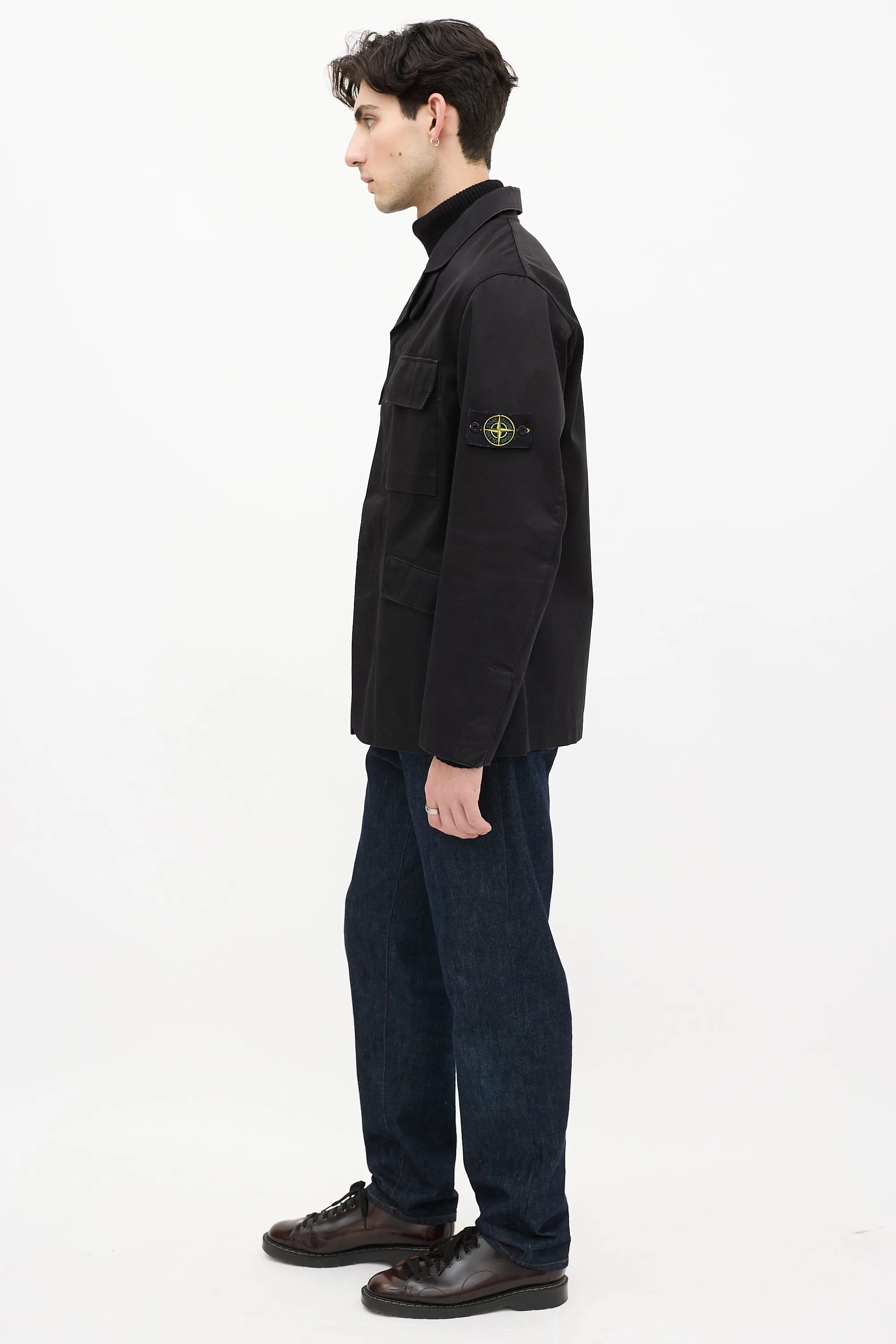Black Cargo Pocket Jacket