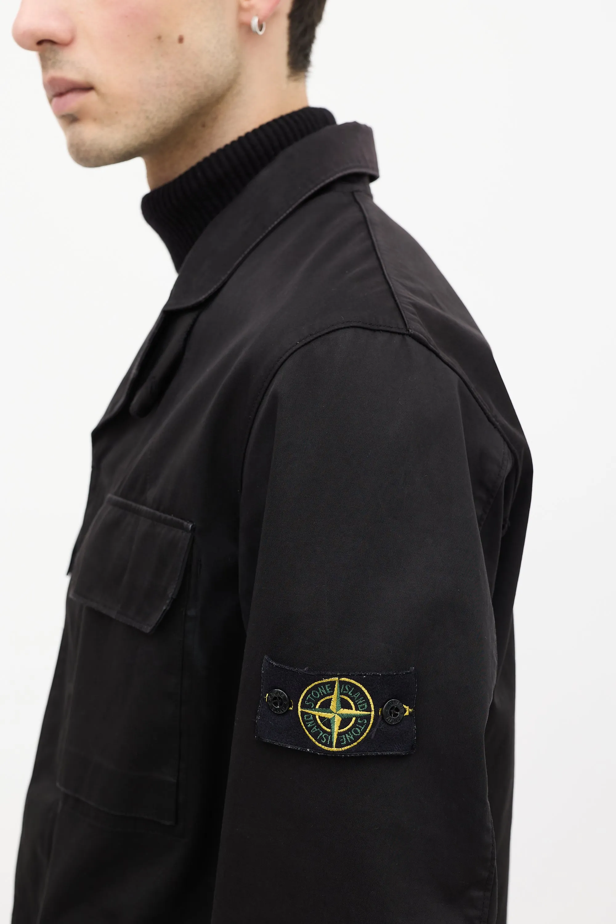 Black Cargo Pocket Jacket