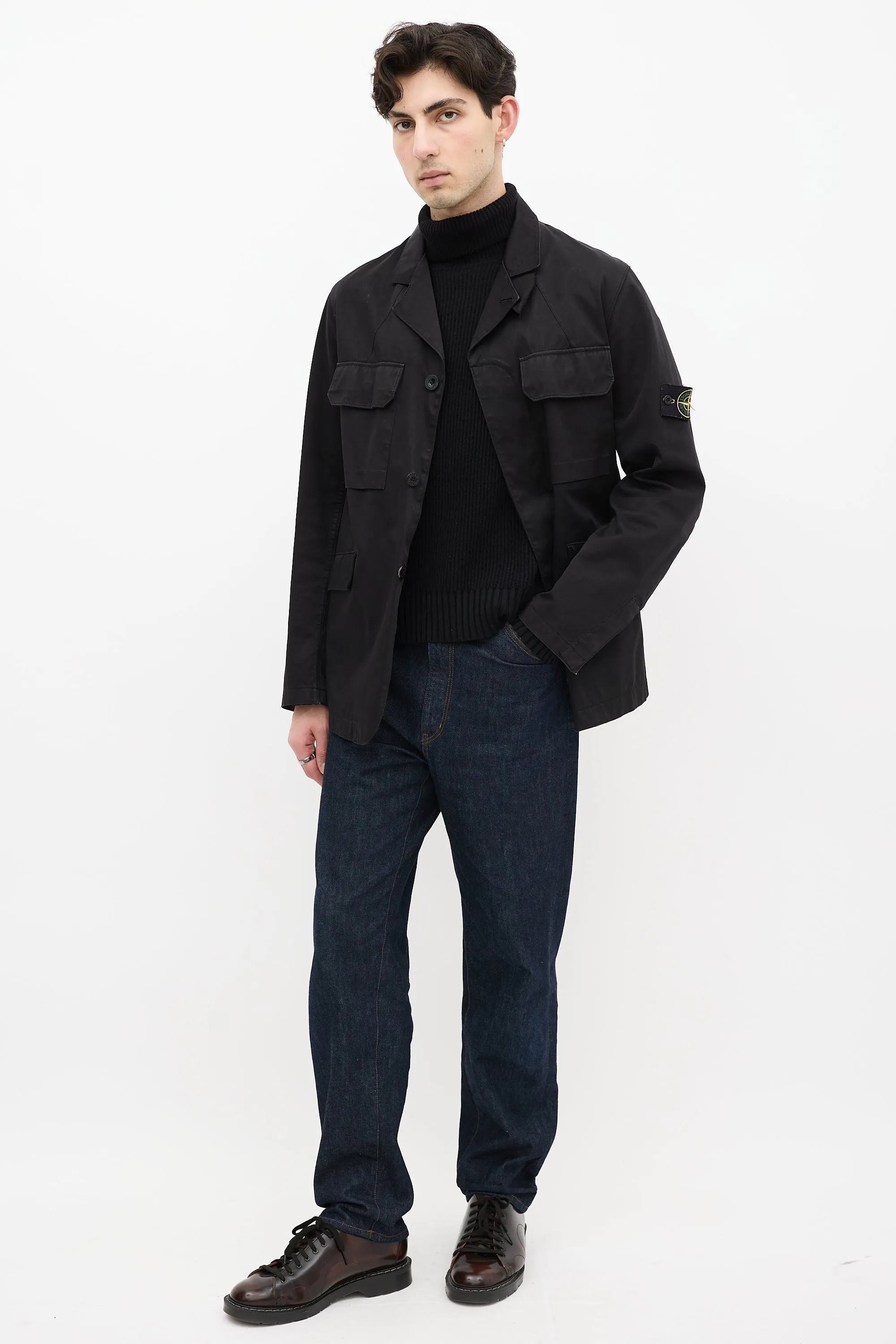 Black Cargo Pocket Jacket