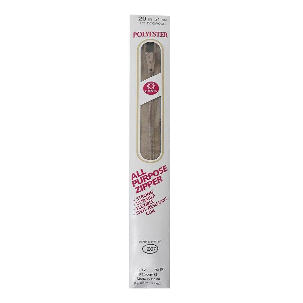 Coats All Purpose Plastic Zipper 20in