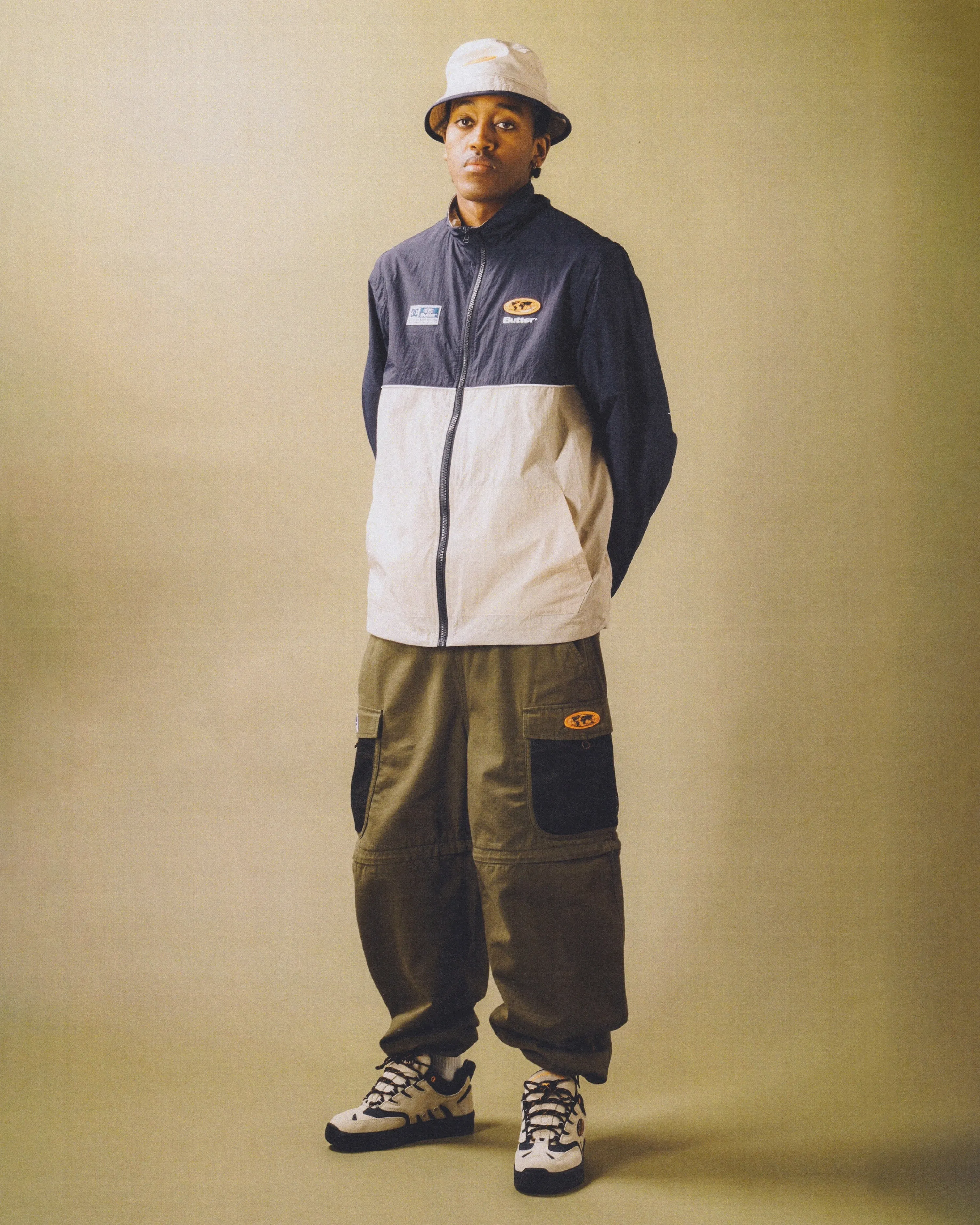 DC x Butter Goods Reversible Bucket Hat, Island Fossil