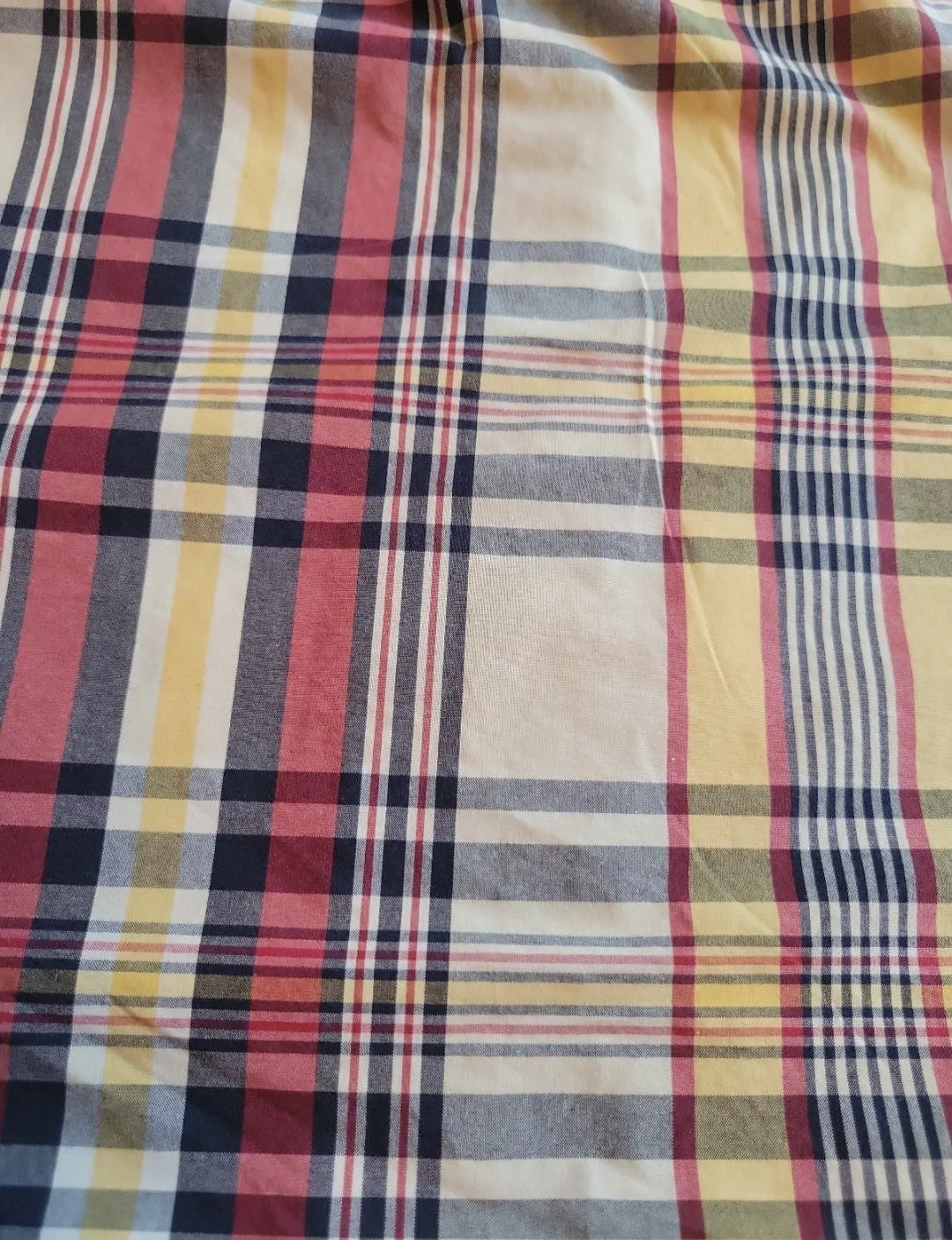 Men's Nautical  Button Down plaid Shirt L