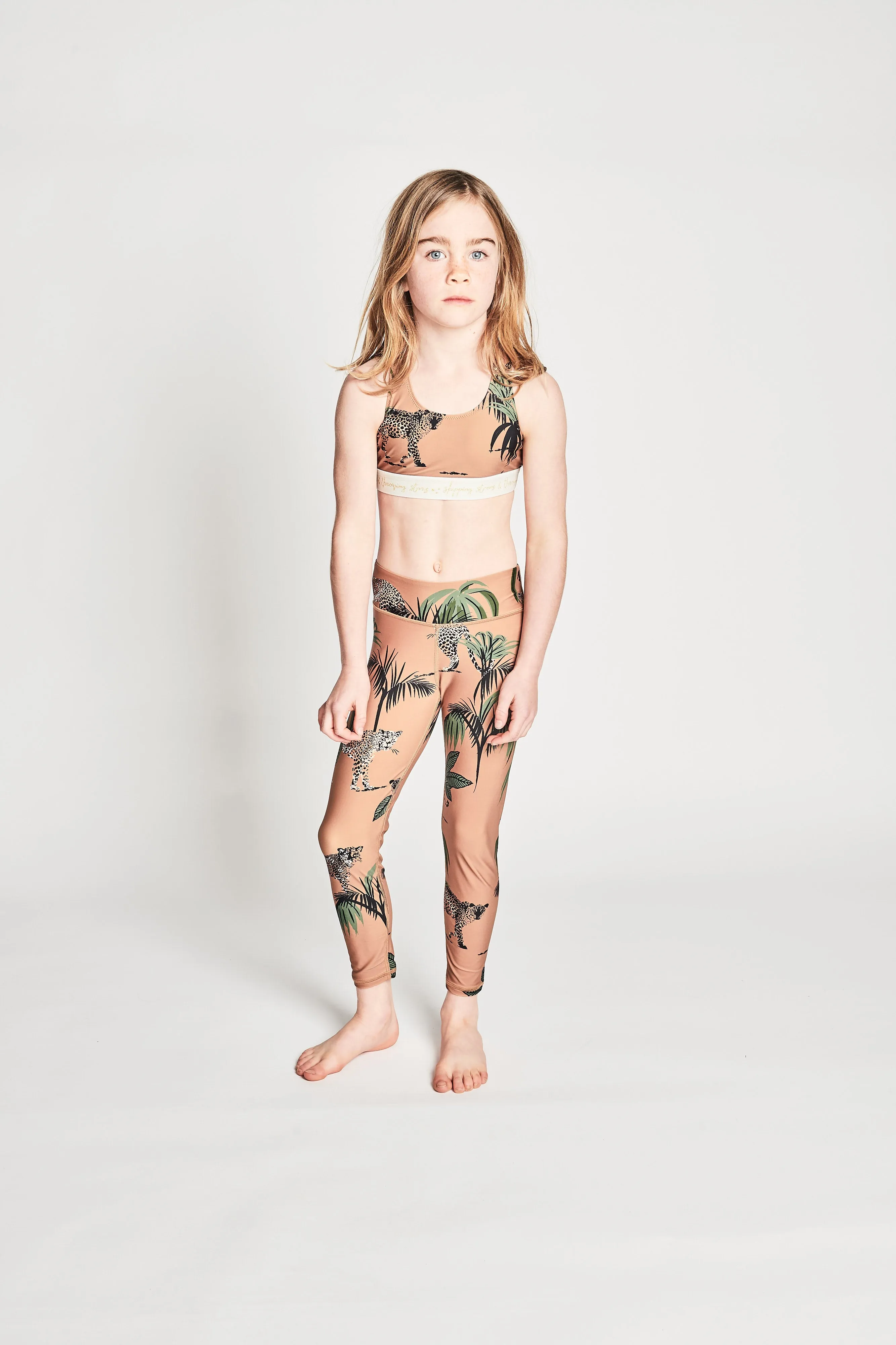 MIRAGE T BAR CROP TOP PALM LEOPARD