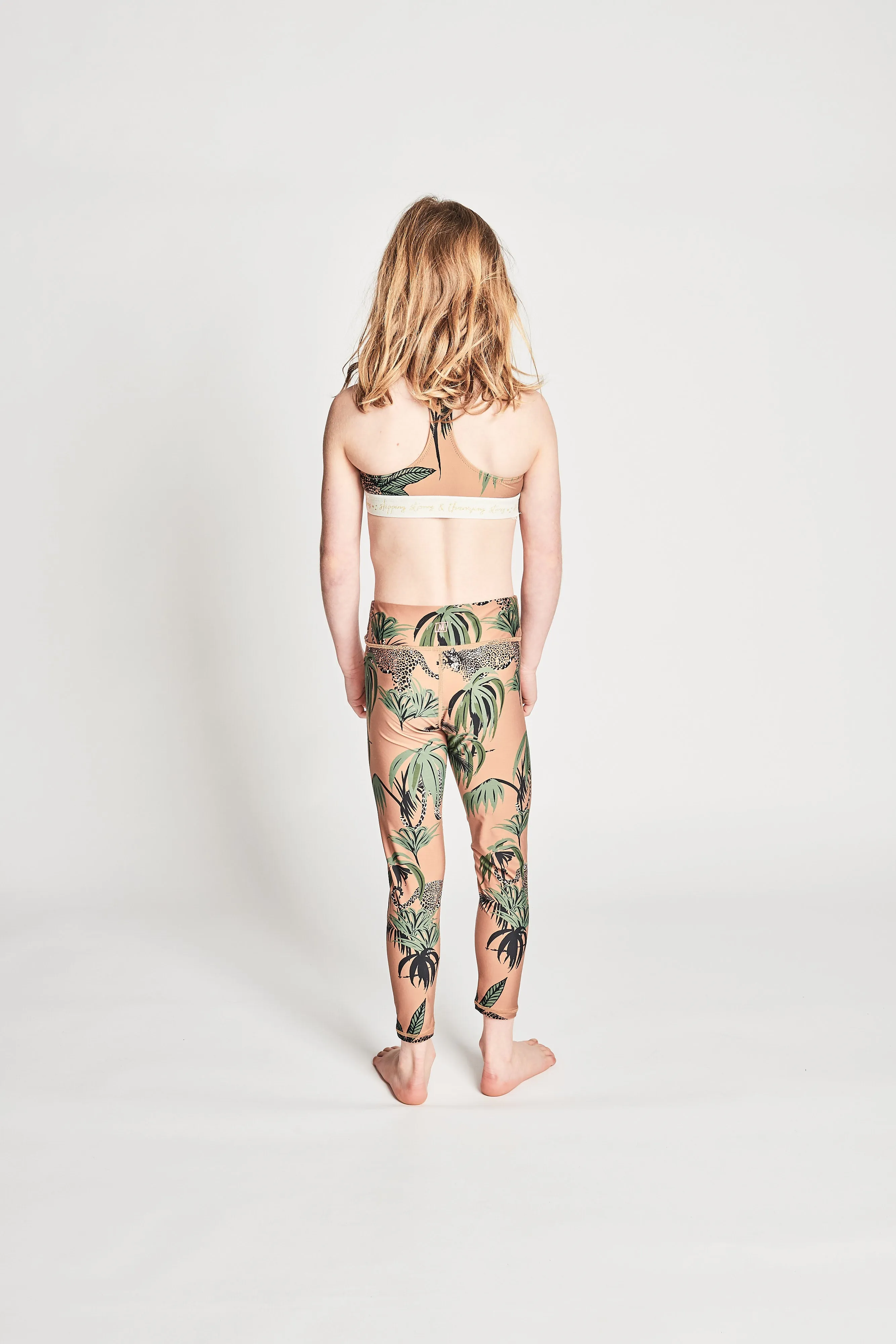 MIRAGE T BAR CROP TOP PALM LEOPARD